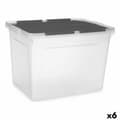 Miniatyrbild 1 av 3: Förvaringslåda med lock Kipit 87953 Transparent Antracitgrå Plast 48 L (6 antal)