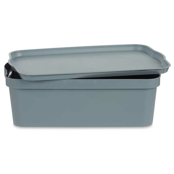 Förvaringslåda med lock Kipit TP595-2 Grå Plast 14 L 29,5 x 14,3 x 45 cm (12 antal)