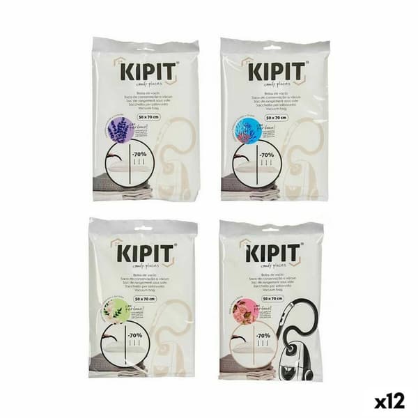 Pölyimurin pussit Kipit 54208 Läpinäkyvä Muovinen 50 x 70 cm (12 osaa)
