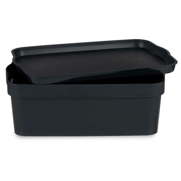 Opbevaringsboks med låg Kipit TP593-1 Antracit Plastik 6 L 21 x 11 x 32 cm (12 enheder)