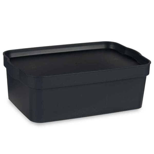 Opbevaringsboks med låg Kipit TP593-1 Antracit Plastik 6 L 21 x 11 x 32 cm (12 enheder)