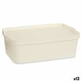 Miniatyrbillede 1 af 3: Opbevaringsboks med låg Kipit TP595-4 Flødefarvet Plastik 14 L 29,5 x 14,3 x 45 cm (12 enheder)