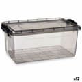 Miniatyrbillede 1 af 3: Opbevaringsboks med låg Kipit TP546-2 Antracit Plastik (12 enheder)