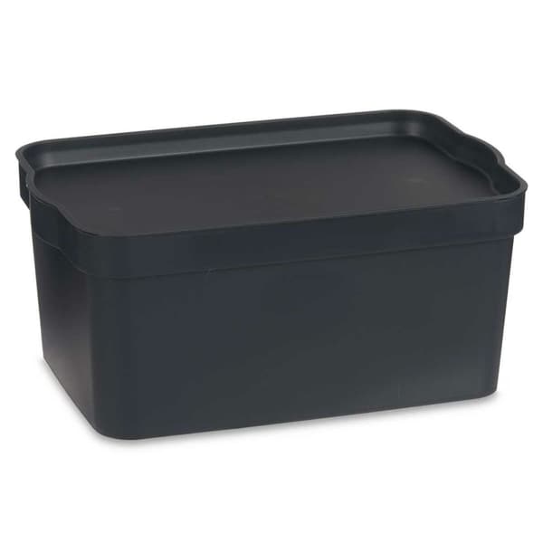 Opbevaringsboks med låg Kipit TP594-1 Antracit Plastik 7,5 L 21 x 14,2 x 32 cm (12 enheder)