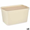 Miniatyrbillede 1 af 3: Opbevaringsboks med låg Kipit TP596-3 Flødefarvet Plastik 24 L 29,3 x 24,5 x 45 cm (6 enheder)