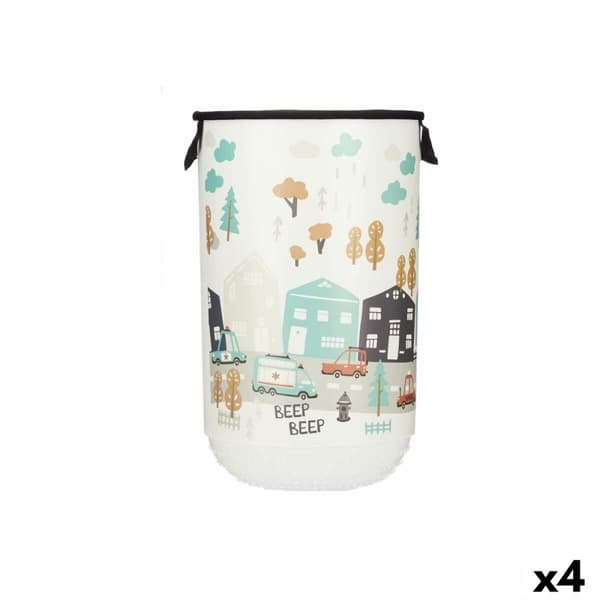 Vasketøjskurv Kipit QOJA KESE-4 Plastik Børns Vej 40 L 34 x 52,3 x 34 cm (4 enheder)