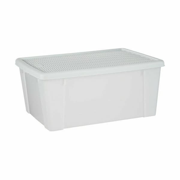 Förvaringslåda med lock Stefanplast Elegance Vit Plast 29 x 17 x 39 cm (6 antal)