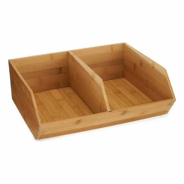 Stapelbar förvaringslåda Kinvara JWKW-5152 (2) Brun Bambu 34,5 x 13 x 31 cm (6 antal)