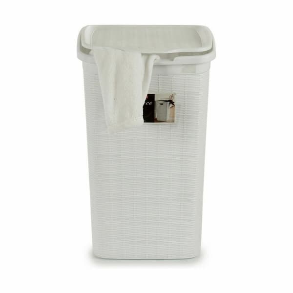 Vasketøjskurv Stefanplast Elegance Hvid Plastik 50 L 36,5 x 54,5 x 38 cm (6 enheder)