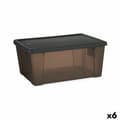 Miniatyrbillede 1 af 3: Opbevaringsboks med låg Stefanplast Elegance Grå Plastik 15 L 29 x 17 x 39 cm (6 enheder)