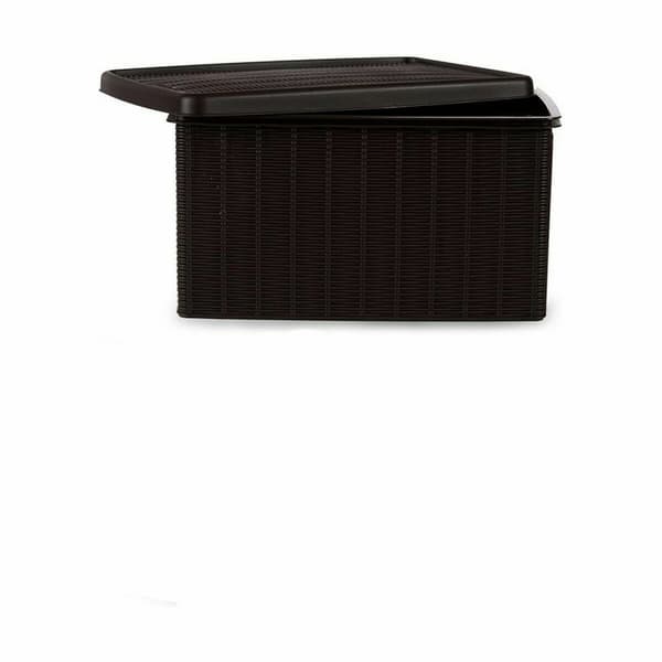 Opbevaringsboks med låg Stefanplast Elegance Stransko Brun Plastik 29 x 21 x 39 cm (5 enheder)