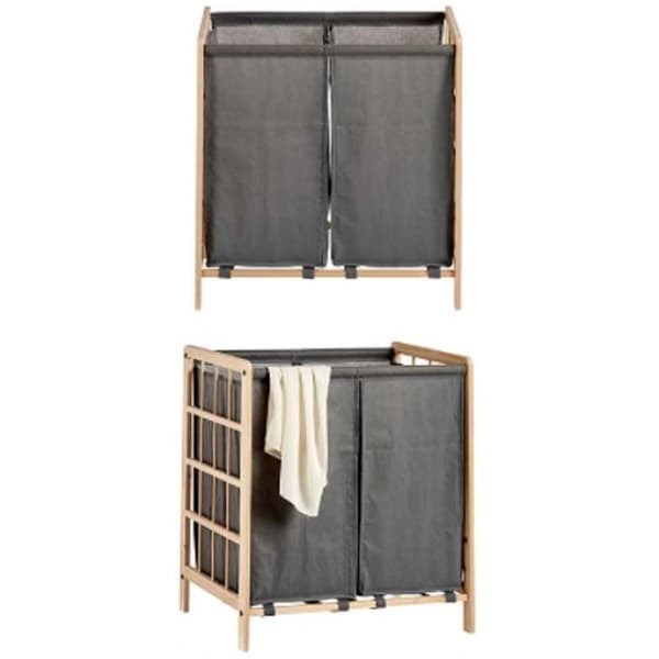 Vasketøjskurv Kipit XJL146354H Brun Grå Træ 30 L x 2 33 x 60 x 59,5 cm (12 enheder)