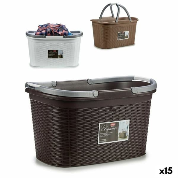 Pyykkikori Stefanplast Elegance Muovinen 35 L 57,5 x 29 x 36,5 cm (15 osaa)