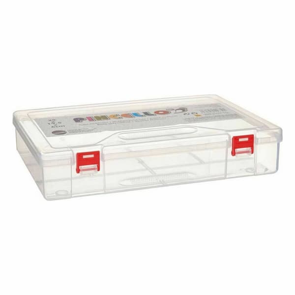 Multifunktionel Æske Pincello HB526 Rød Gennemsigtig Plastik 29,5 x 6 x 20,5 cm (24 enheder)