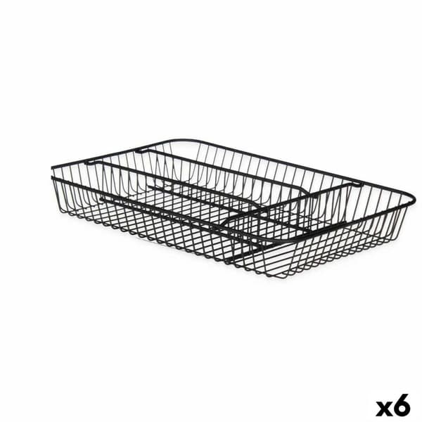 Bestikholder Kinvara W7267-1 Sort Metal 26 x 4,7 x 35,5 cm (6 enheder)