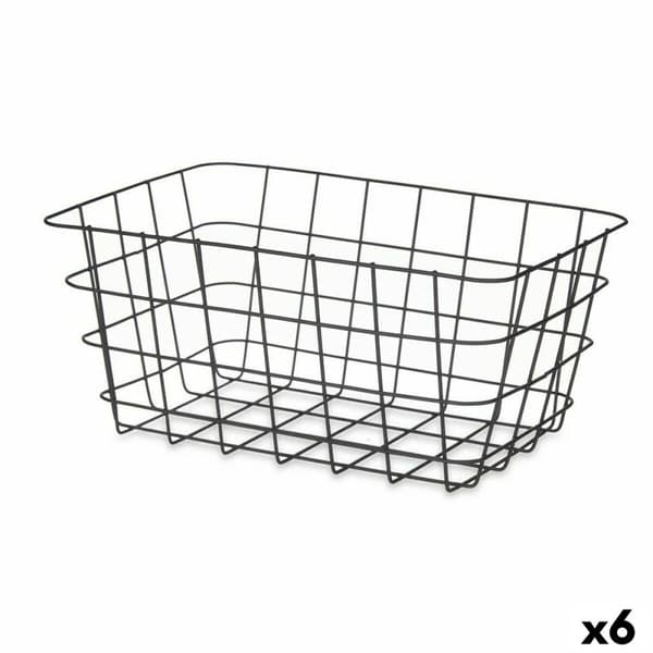 Multibrug kurv Kinvara W579K-M BLACK Sort Metal 30,3 x 14 x 22,5 cm Rektangulær (6 enheder)