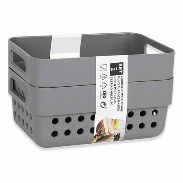 Multifunktionell korg Confortime 144902 12 x 7,5 x 7 cm (2 Delar) (36 antal) (12 x 7,5 x 5 cm)