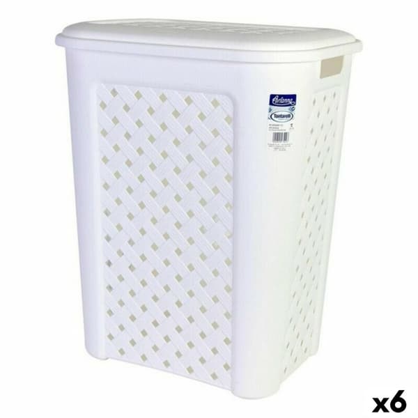 Vasketøjskurv Arianna Tontarelli 8105408_112 50 L Hvid 44 x 35 x 55 cm (6 enheder)
