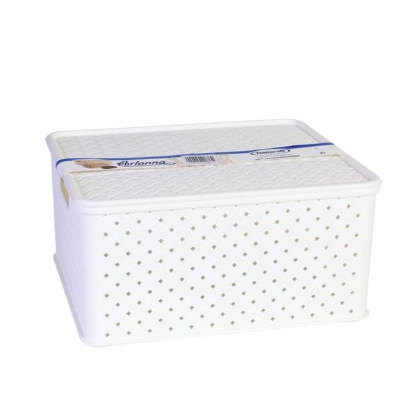 Förvaringslåda med lock Tontarelli Arianna Vit 13 L 33 x 29 x 16 cm (4 antal)