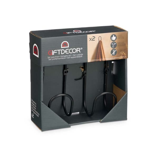 Hangers Musta Metalli Setti 2 Kappaletta (6 osaa)