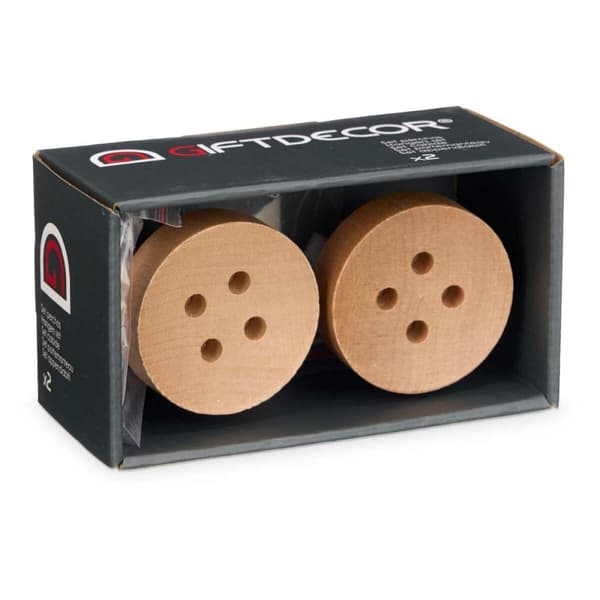 Hangers Ruskea Puu Painikkeen Setti 2 Kappaletta (6 osaa)