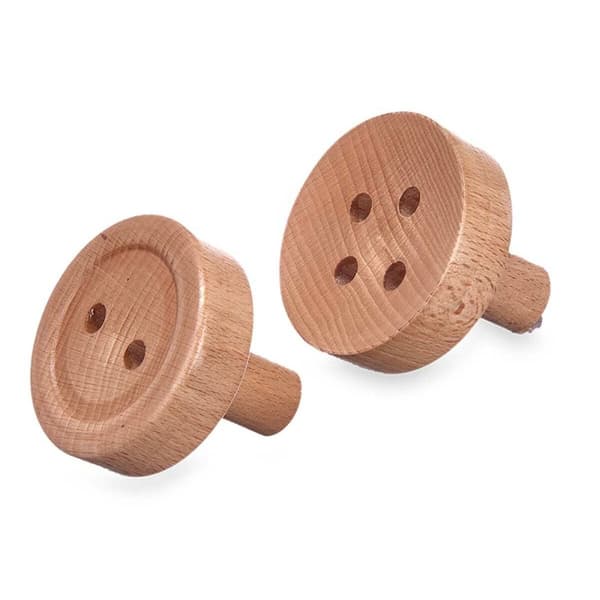 Hangers Ruskea Puu Painikkeen Setti 2 Kappaletta (6 osaa)