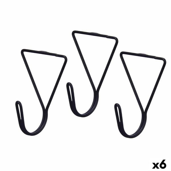 Hangers Musta Metalli Kolmikulmainen Setti 3 Kappaletta (6 osaa)