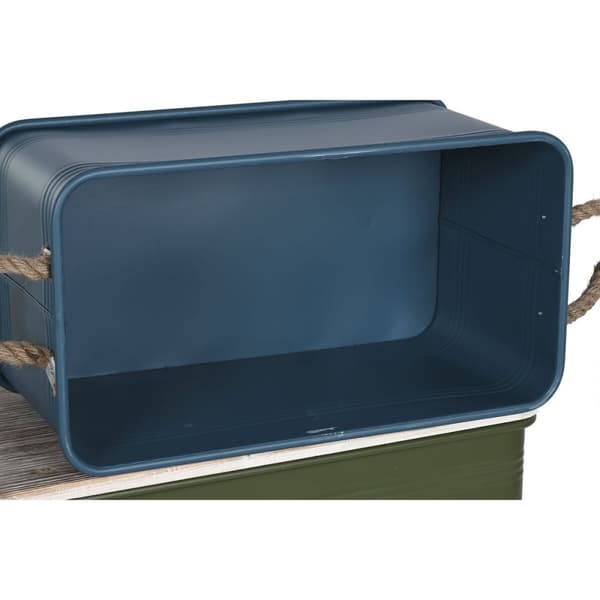 Koffertset Home ESPRIT Metall Granträ 68 x 36 x 33 cm (3 antal)