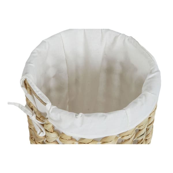 Vasketøjskurv Home ESPRIT Hvid Natur 3 Dele 46 x 46 x 69 cm