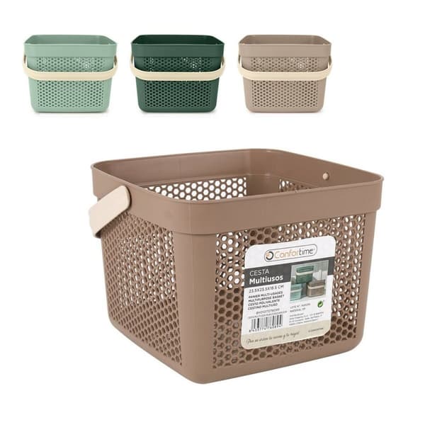 Multibrug kurv Confortime Plastik 8 L 23,5 x 23,5 x 18,5 cm (24 enheder)
