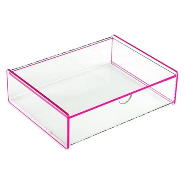 Låda med lock polypropen 13 x 4,8 x 17,1 cm - Rosa