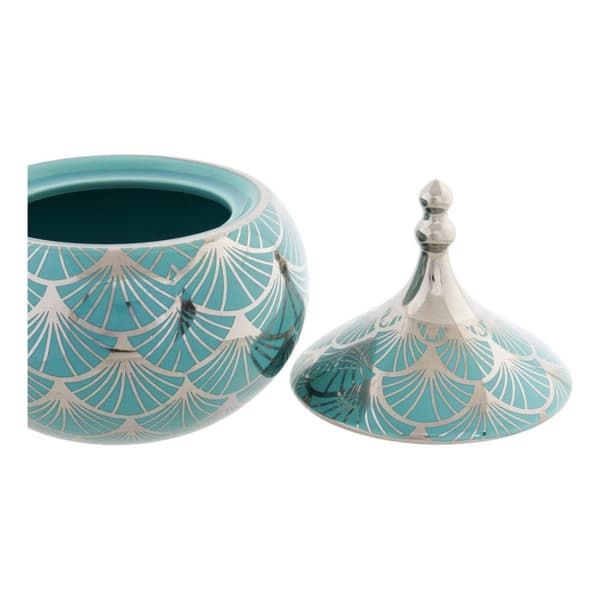 Smyckeskrin DKD Home Decor Porslin Turkos 14 x 14 x 17 cm
