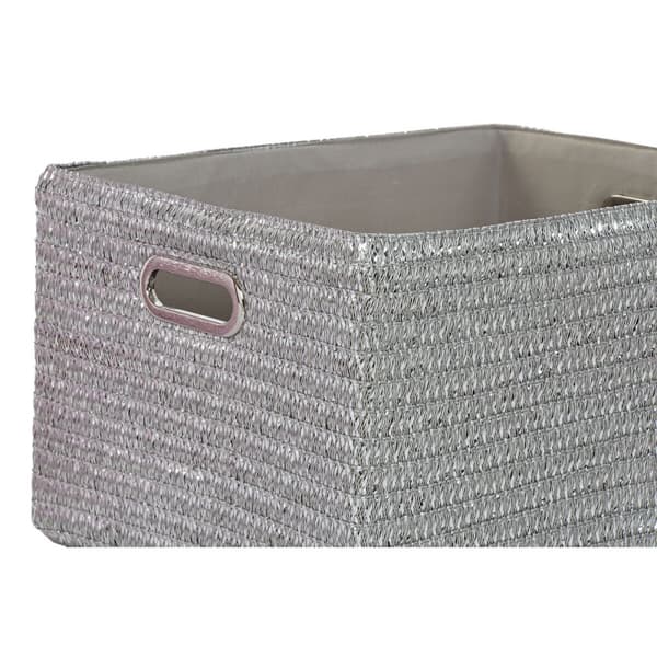 Multifunktionell korg DKD Home Decor Rosa Silvrig polypropen 44 x 36 x 50 cm 4 Kg 5 Delar
