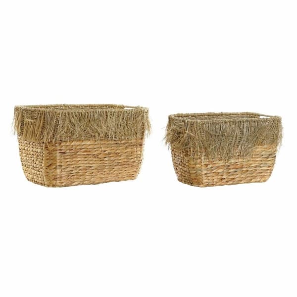Korg - set DKD Home Decor Brun Multicolour Naturell Frans 40 x 30 x 26 cm