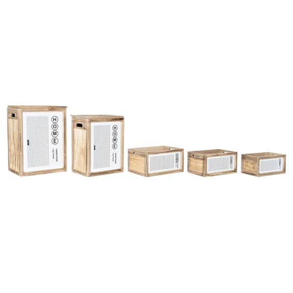 Tvättkorg DKD Home Decor Naturell Paulowniaträ (40 x 30 x 55 cm) (5 Delar)
