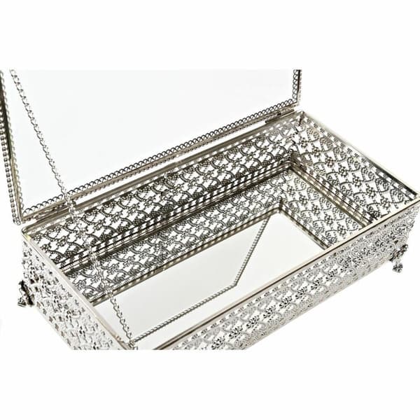Smyckeskrin DKD Home Decor Glas Silvrig Metall (25,5 x 12,5 x 7,5 cm)