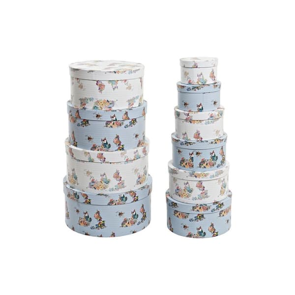 Set med stapelbara förvaringslådor DKD Home Decor Papp Urban 37,5 x 37,5 x 18 cm