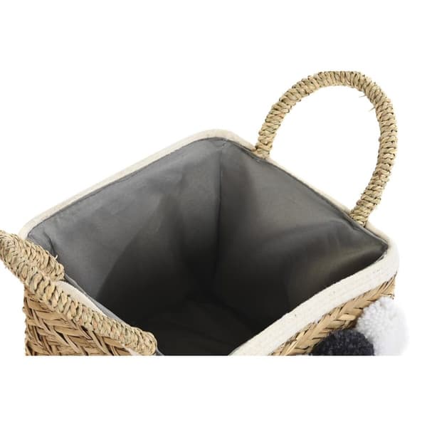 Korg - set DKD Home Decor Naturliga fibrer Tofs 33 x 33 x 25 cm