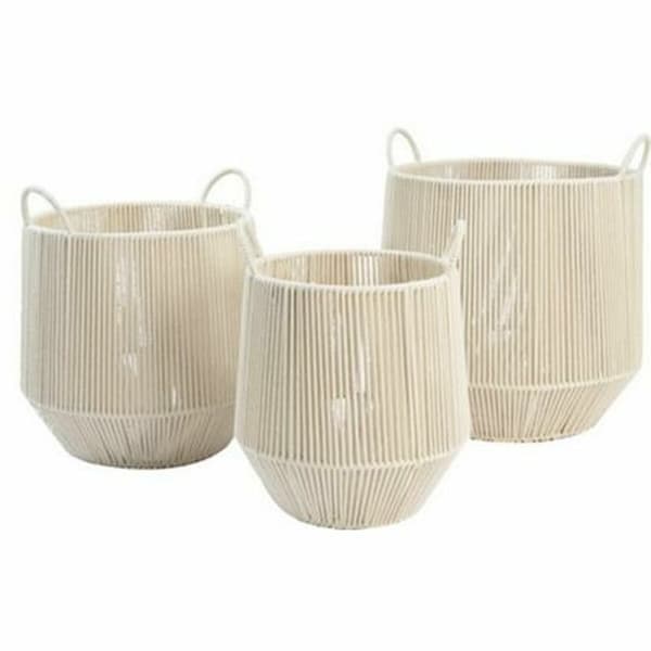 Korg - set DKD Home Decor Beige Metall (3 Delar)