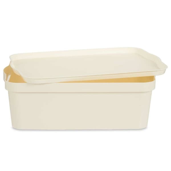 Förvaringslåda med lock Kipit TP595-4 Kräm Plast 14 L 29,5 x 14,3 x 45 cm (12 antal)