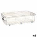 Miniatyrbild 1 av 3: Förvaringslåda med hjul Transparent Plast 40 L 46,5 x 20 x 72,2 cm (6 antal)