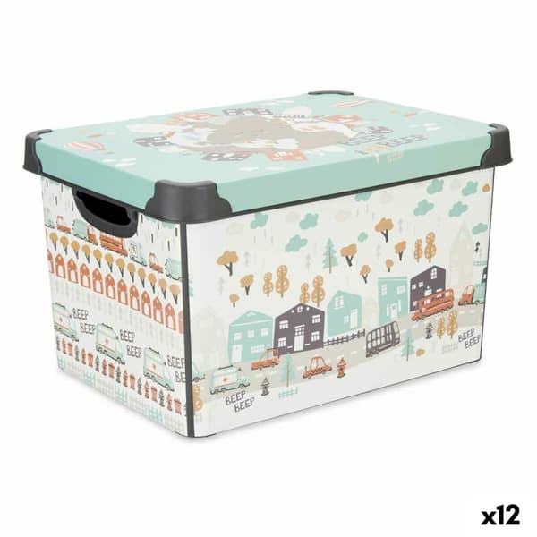 Förvaringslåda med lock Kipit STYLE BOX-17L-6 Plast Väg 17 L 27,5 x 22 x 36,5 cm Barn (12 antal)