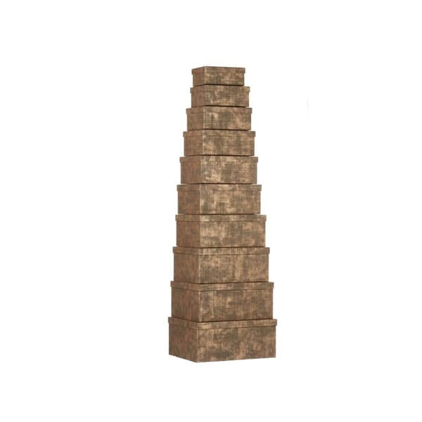 Set med stapelbara förvaringslådor Pincello 129 Svart Papp Ränder (2 antal)