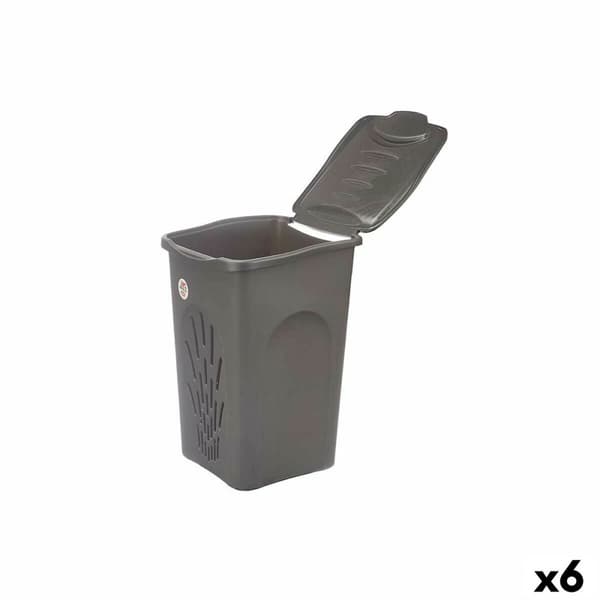 Tvättkorg Stefanplast Antracitgrå Plast 50 L 37 x 56 x 39 cm (6 antal)