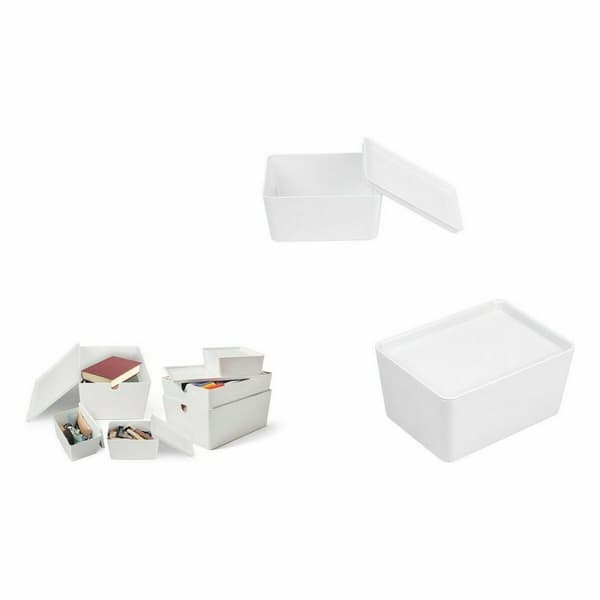 Stapelbar förvaringslåda Confortime Med lock 17,5 x 13 x 8,5 cm (12 antal)