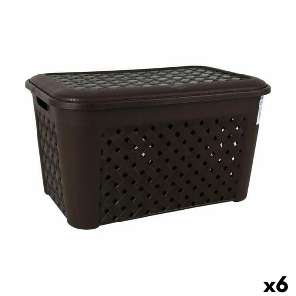 Tvättkorg Tontarelli Arianna Med lock Svart 48,3 L (6 antal)