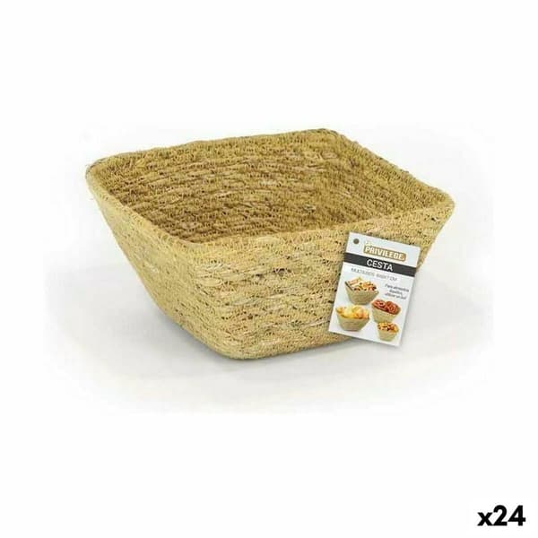 Multifunktionell korg Privilege Sjögräs Fyrkantig 8 x 8 x 7 cm (24 antal)
