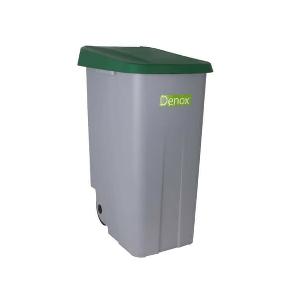 Papperskorg på hjul Denox 110 L Grön 58 x 41 x 89 cm (2 antal)