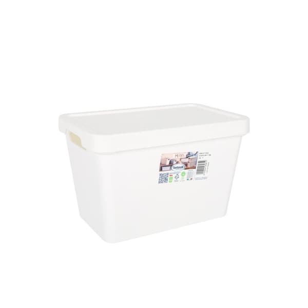 Förvaringslåda med lock Tontarelli Maya Vit 6,4 L 28 x 18 x 17,7 cm (12 antal)