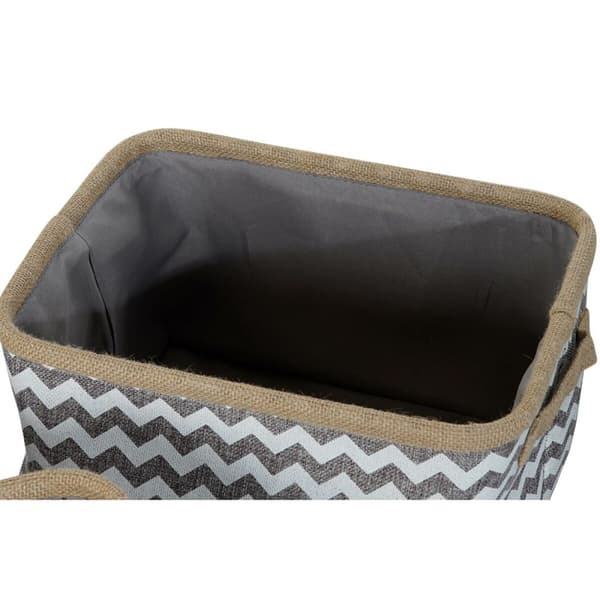 Kurvesæt DKD Home Decor Hvid Grå Jute Zigzag Boho 36 x 31 x 20 cm 3 Dele